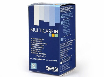 Тест-полоски MultiCare-in Глюкоза № 25 к анализатору МультиКэйр-Ин